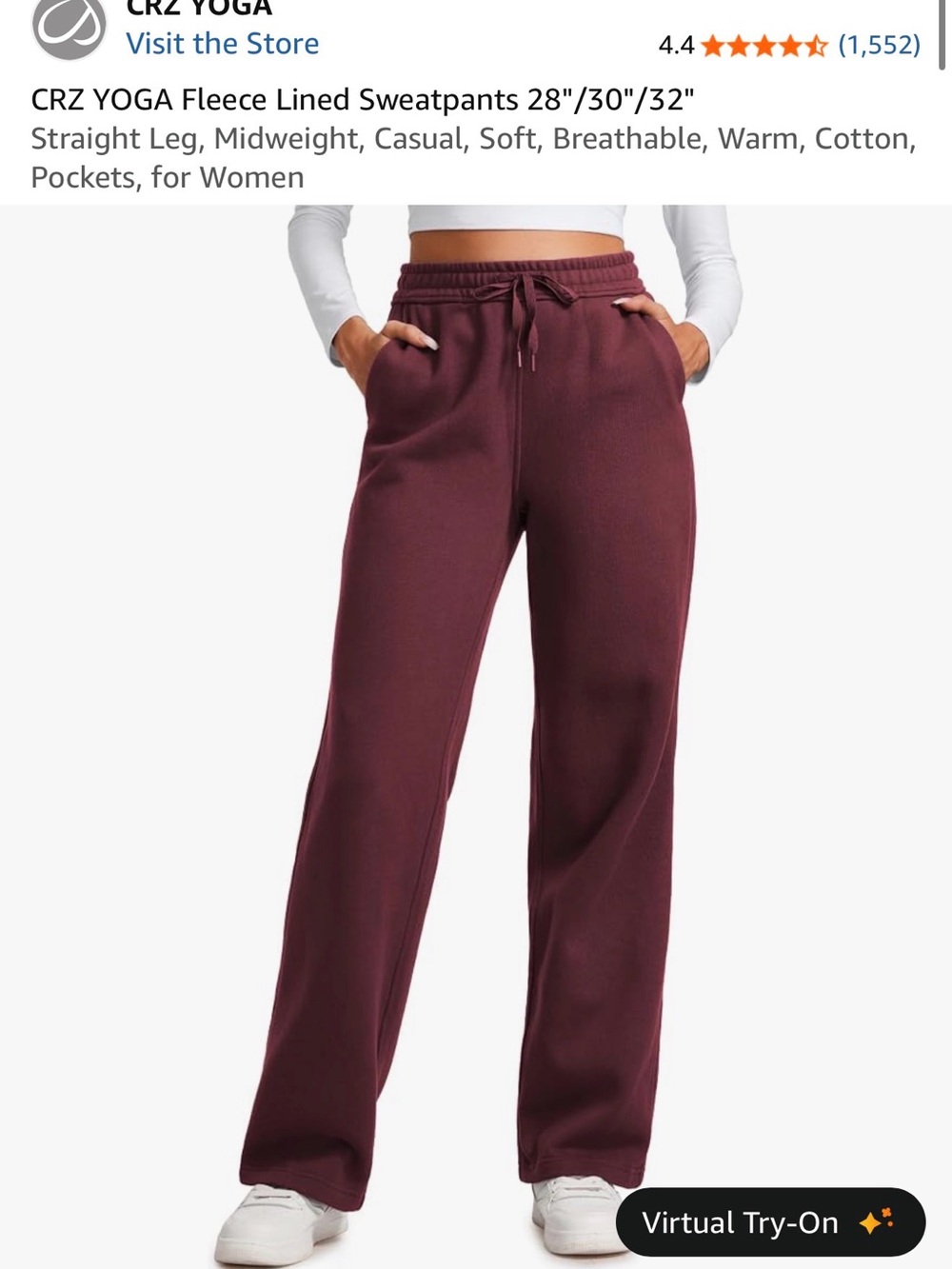 CRZ Yoga Women’s Maroon Drawstring Sweatpants